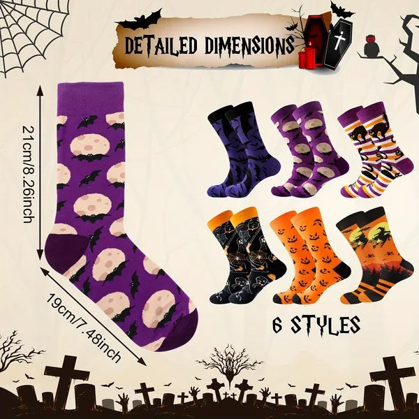 6 Pairs Halloween Christmas Socks